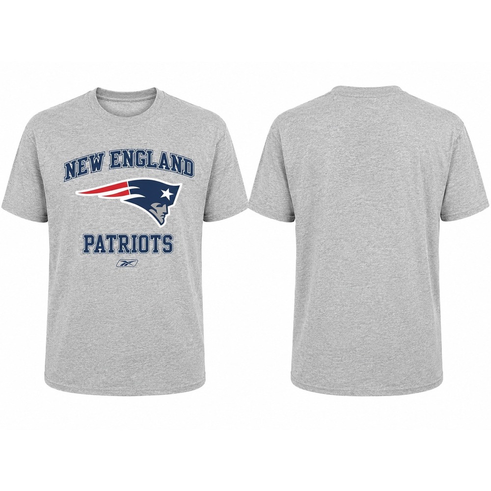 Reebok New England Patriots T Shirt XL Gray Heather NFL Football Graphic Tee A4